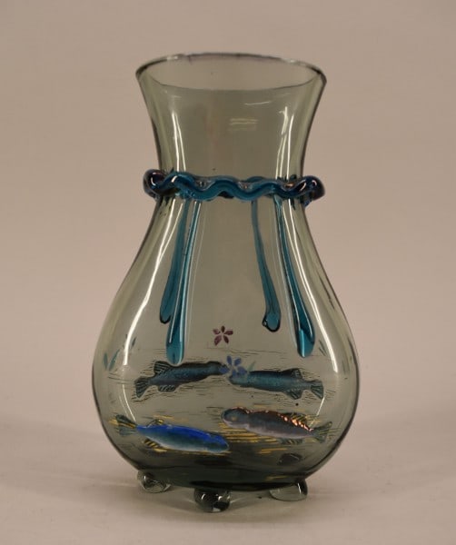 Bohemian Uranium Glass Fish Vase (1 of 4)