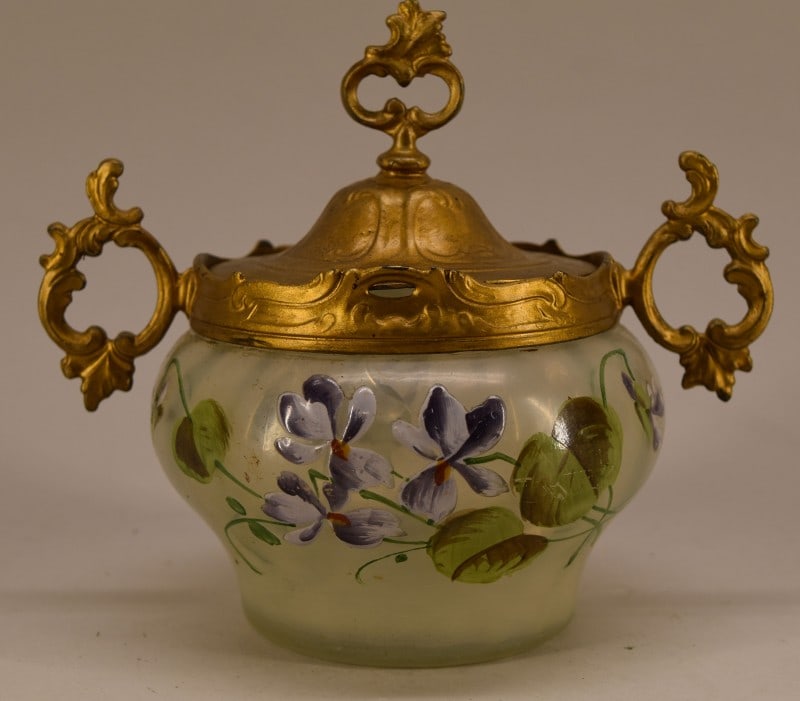Art Nouveau Glass & Gilt Biscuit Jar (1 of 5)