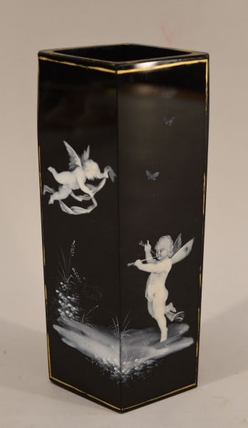 Victorian Black Amethyst Mary Gregory Vase (1 of 5)