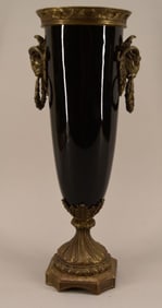 Antique Neoclassical French Gilt Bronze Ebony Urn