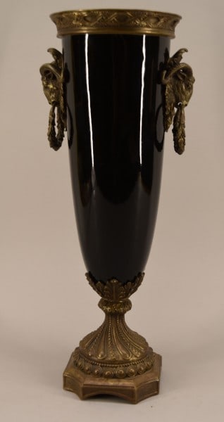 Antique Neoclassical French Gilt Bronze Ebony Urn (1 of 3)