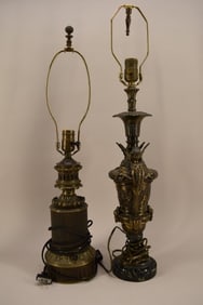 Renaissance Style Cast Metal Table Lamps