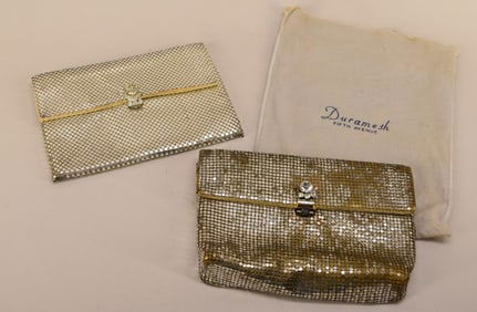 Whiting Davis Silver Mesh & Rhinestone Evening Bag