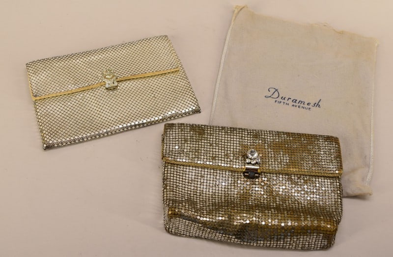 Whiting Davis Silver Mesh & Rhinestone Evening Bag (1 of 5)