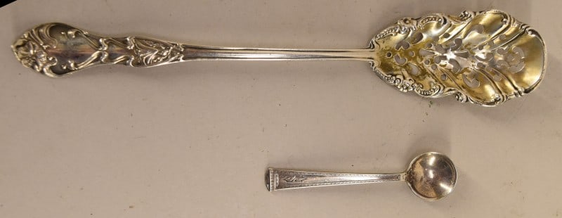 Sterling Silver Sugar Spoon & Salt Spoon (1 of 3)