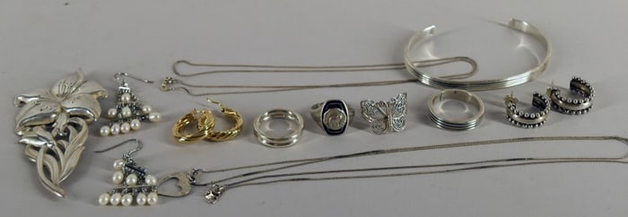 Group Of Sterling Silver Jewelry