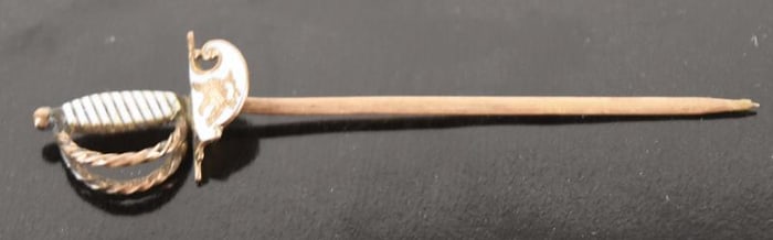 10k Yellow Gold & Enamel Sword Pin