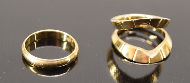 14k Yellow Gold Ring Guard & Wedding Band