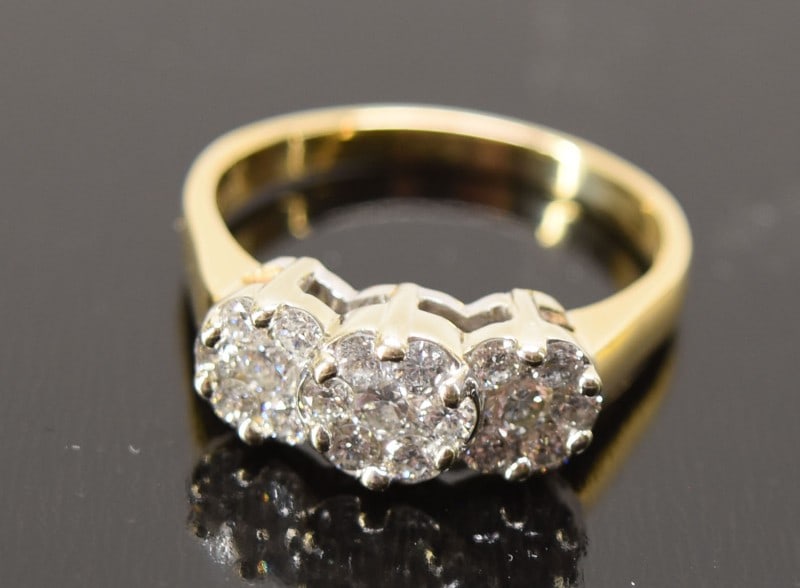 14k Yellow Gold & Diamond Flower Cluster Ring (1 of 3)