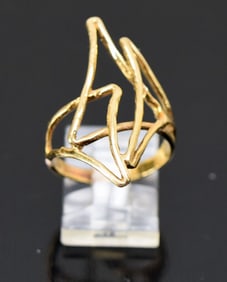 14k Yellow Gold Free Form Ring