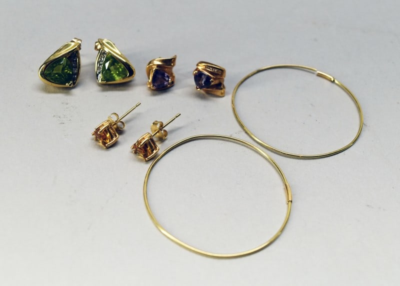 14k & 10k Amethyst, Peridot & Citrine Earrings (1 of 4)