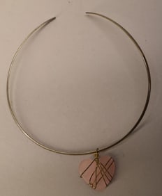 Sterling Silver & Pink Quartz Heart Necklace