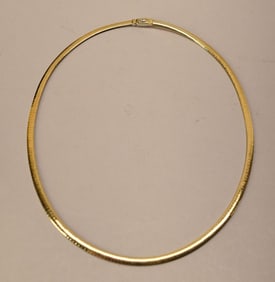 14k Yellow & White Gold Reversible Omega Necklace