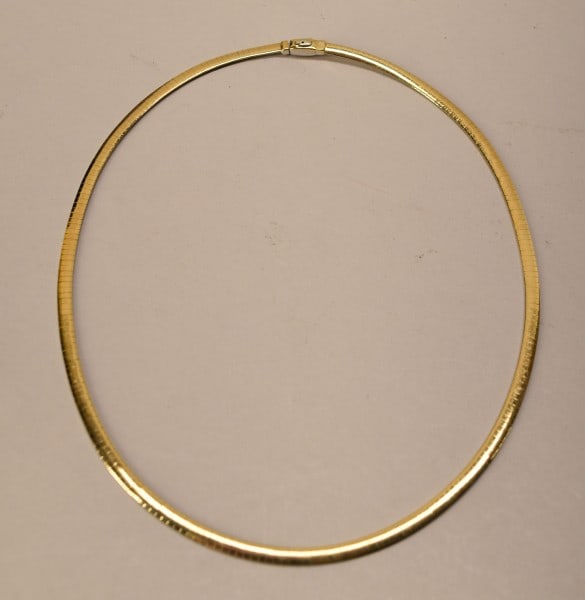 14k Yellow & White Gold Reversible Omega Necklace (1 of 2)