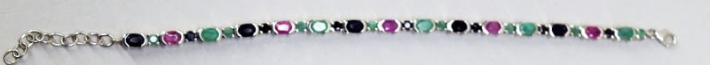 Sterling Ruby, Sapphire & Emerald Bracelet (1 of 3)