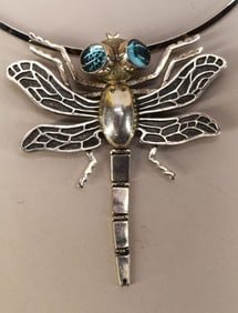 Sterling Silver Dragon Fly Pendant / Brooch