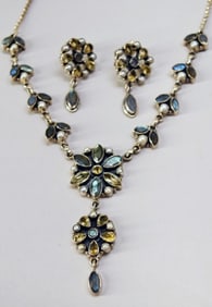 Sterling Silver Aventurine & Citrine Jewelry Set