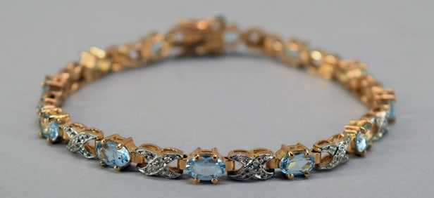 Blue Topaz & Sterling Vermeil Bracelet