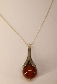 Sterling Silver & Carnelian Pendant