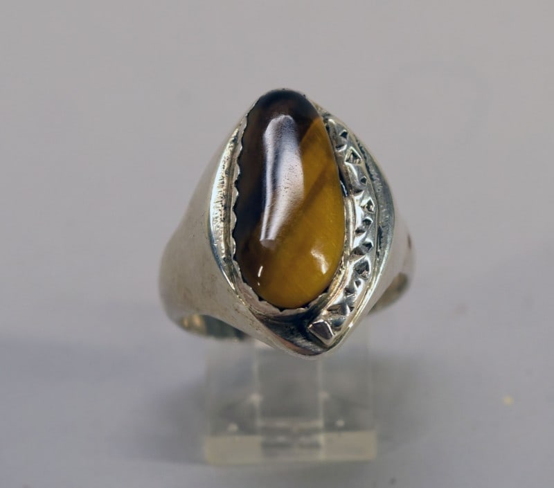 Sterling Silver & Tiger Eye Ring (1 of 4)