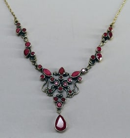 Sterling Silver Ruby Necklace
