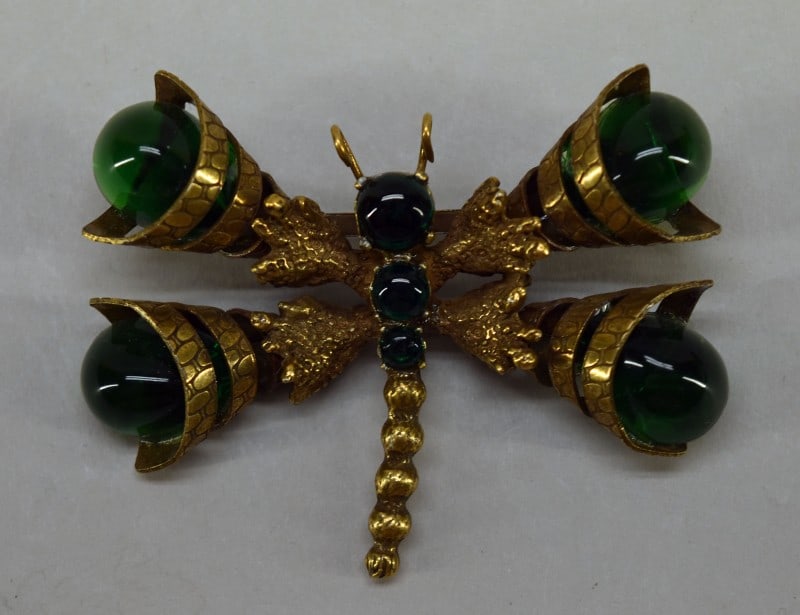 1930's Vintage Art Deco Dragon Fly Pin Or Brooch: Featuring A Vintage Art Deco Dragon Fly Pin Or Brooch, Measuring 2" Long And 2 3/4" Across The Wings.