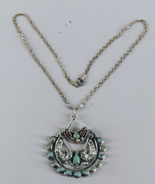 Matl Sterling Silver Gem Set Bird Pendant (1 of 4)