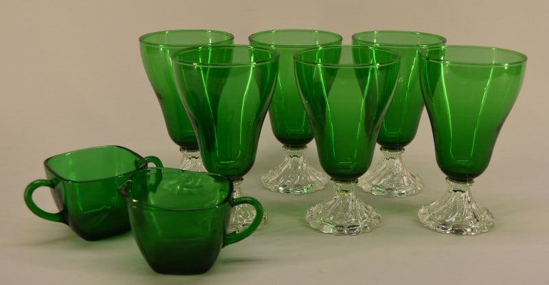 Anchor Hocking Burple Green Ice Tea Glasses (1 of 3)