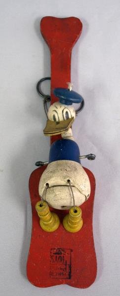 Vintage Wood Fisher Price Donald Duck toy: This is a wooden toy made by Fisher Price in the 1940's, needs to be restrung