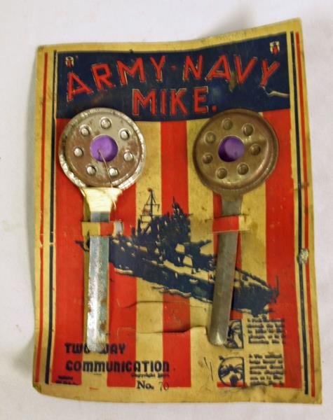 Vintage Army Navy Mike: This is an original unused microphone set, on the original display.