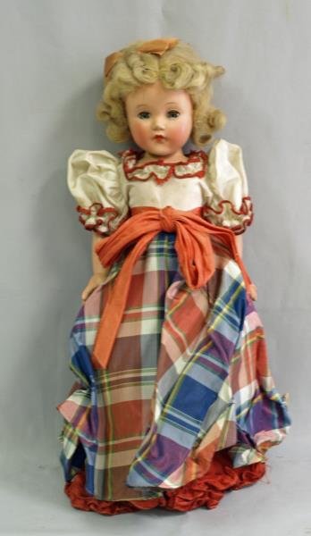 Effanbee Composition Doll: In original clothes,has spider cracks on the head, 18" tall