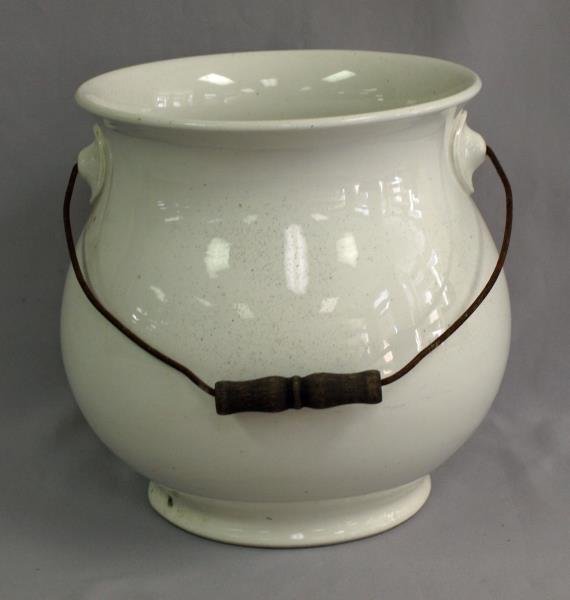 Stoneware Slop Jar w/Wire Bail Handle