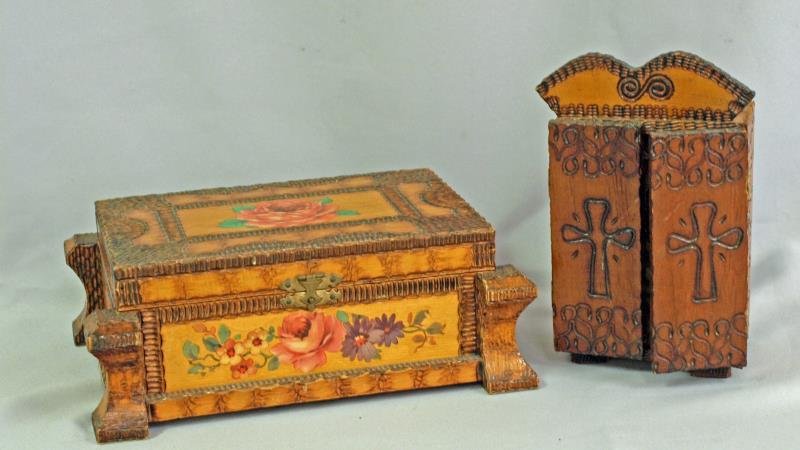 Two Tramp Art boxes (1 of 2)