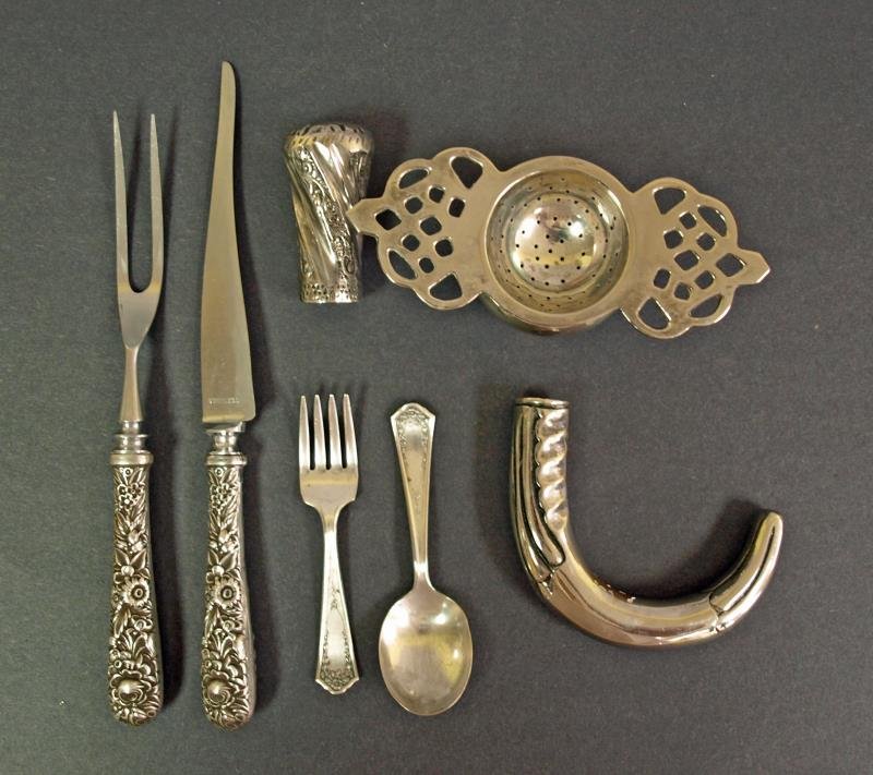 Sterling silver Reposse Fork and Knife (1 of 1)