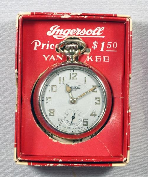 Original Ingersol Yankee Pocket Watch: In original box and works.