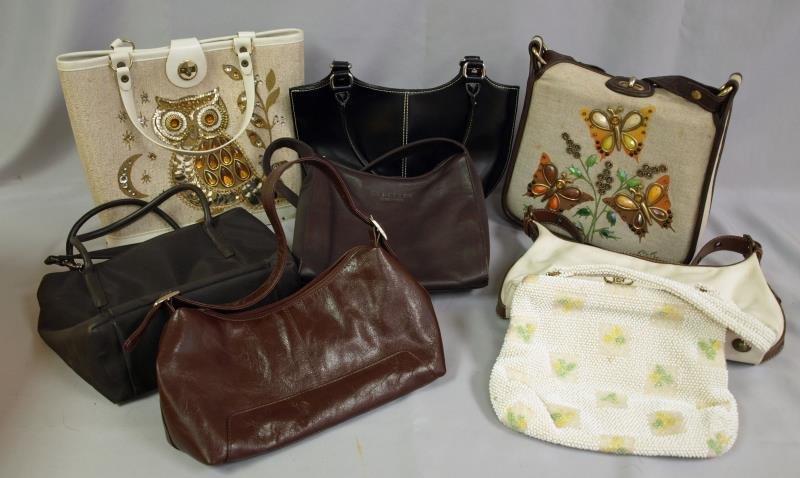 Collection of Seven Handbags: Includes Reaction, Kenneth Cole and many others