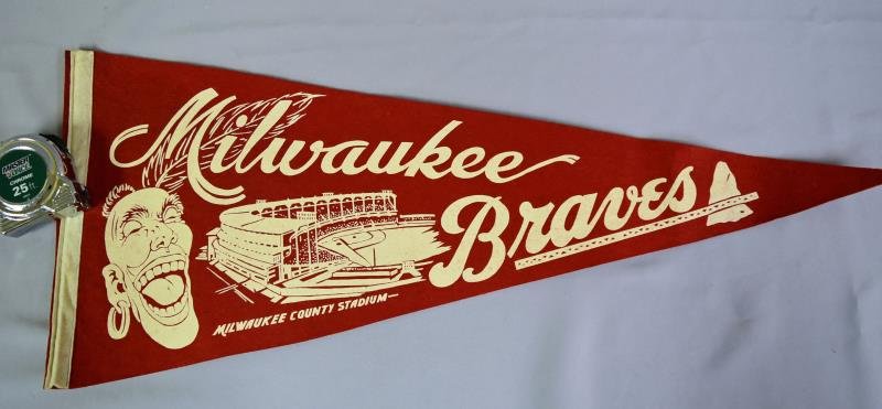 1950's Milwaukee Braves Baseball Pennant (1 of 1)