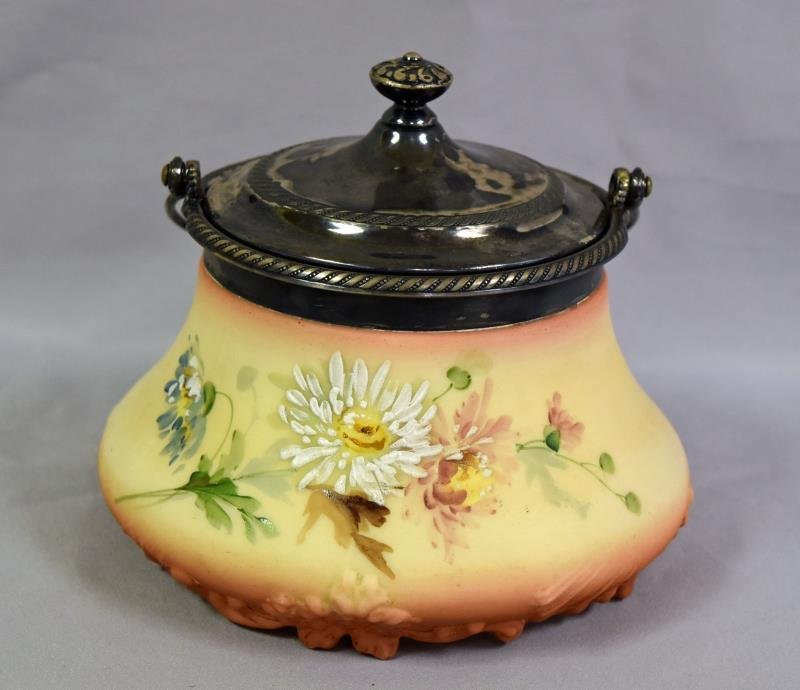 Wave Crest Painted Enamel Biscuit Jar (1 of 2)