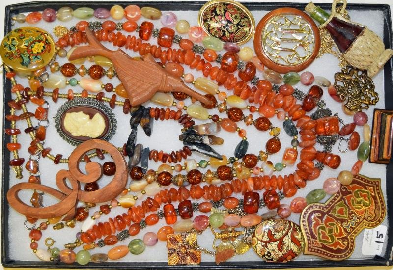 Collection of Amber Costume Jewelry (1 of 2)