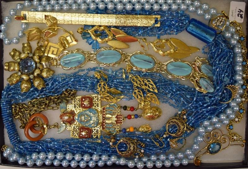 Goldtone and Blue Costume Jewelry (1 of 2)