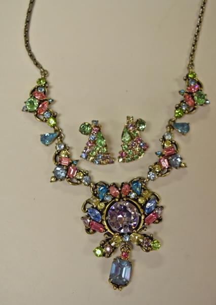 Vintage Multi-Colored Rhinestone Necklace (1 of 2)