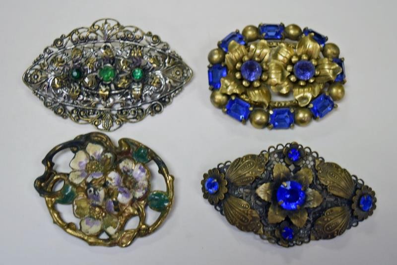 Vintage Brass and Rhinestones Brooches or Pins (1 of 1)