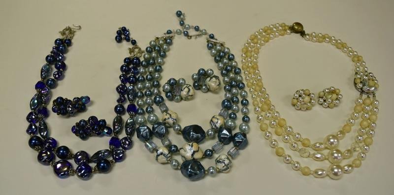 Three Sets of Demi-Parure Necklaces & Earrings (1 of 4)