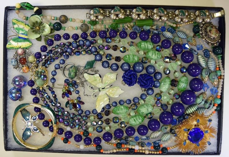 Collection of Green & Silvertone Costume Jewelry (1 of 4)