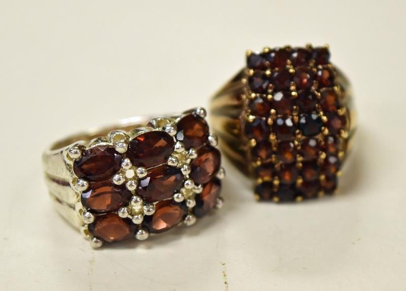 Two Sterling Silver and Garnet Rings (1 of 1)