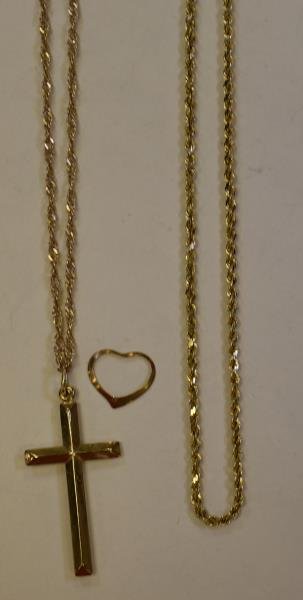 14K Yellow Cross necklace (1 of 1)