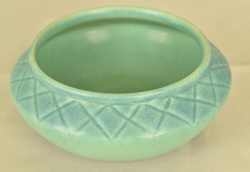 Van Briggle Cross Hatch Bowl (1 of 3)