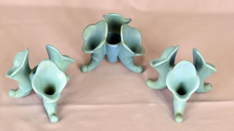 Van Briggle Trumpet Flower Candle Holder (1 of 3)