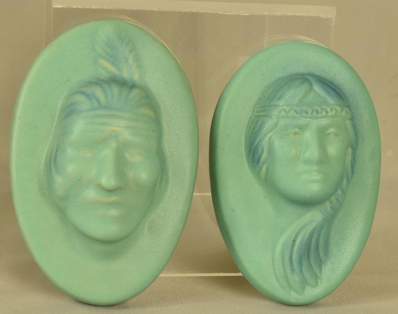 Van Briggle Ming Blue Indian Plaques (1 of 4)