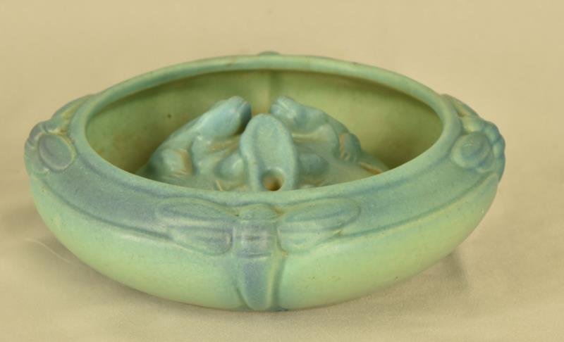 Van Briggle Dragon Fly & Frog Flower Frog (1 of 5)